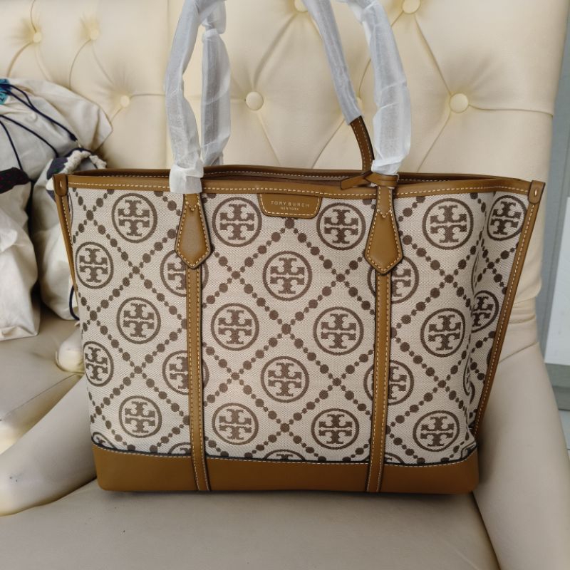 tb T monogram tote bag original tory burch