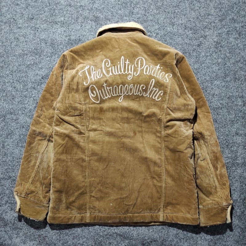JACKET TRACKTOP SHERPA CORDUROY THE GUILTY PARTIES OUTRAGEOUS INC VINTAGE