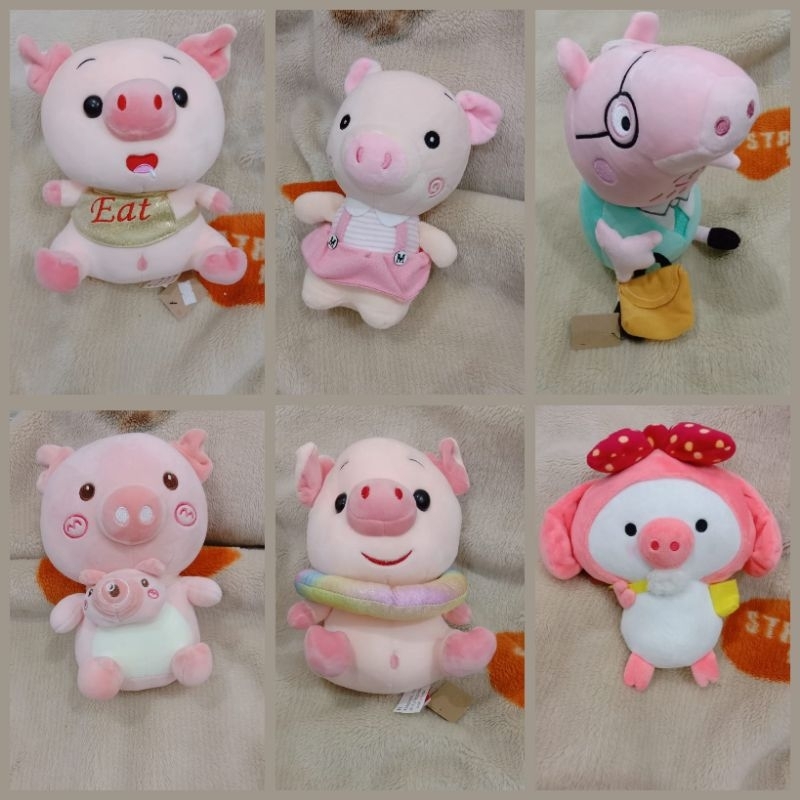 Boneka piggy Babi pink Babi lucu Mainan anak