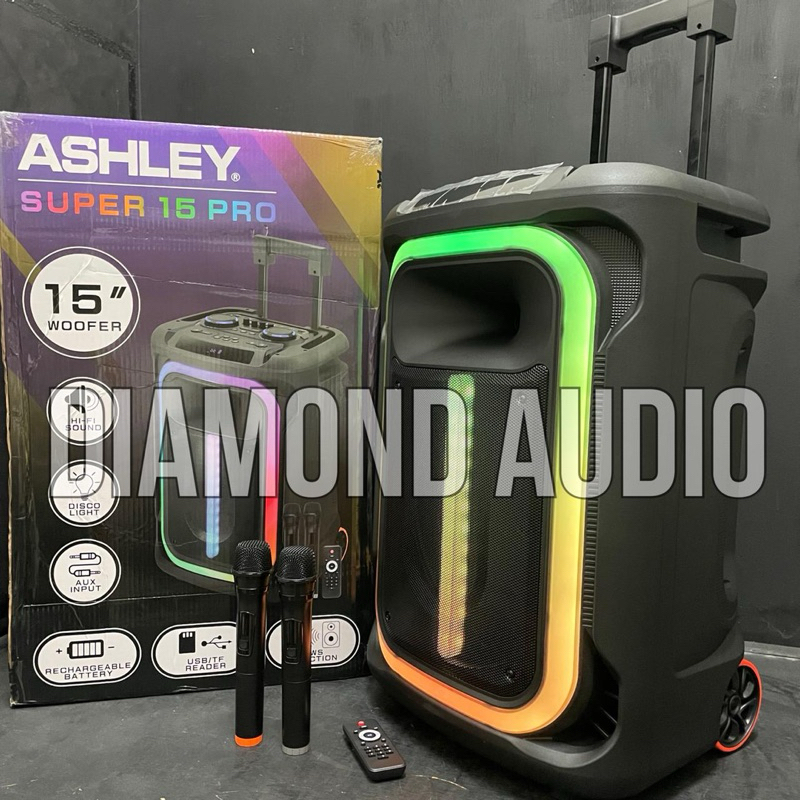 speaker portable ashley super 15 pro original 15 inch bluetooth Ashley super 15pro