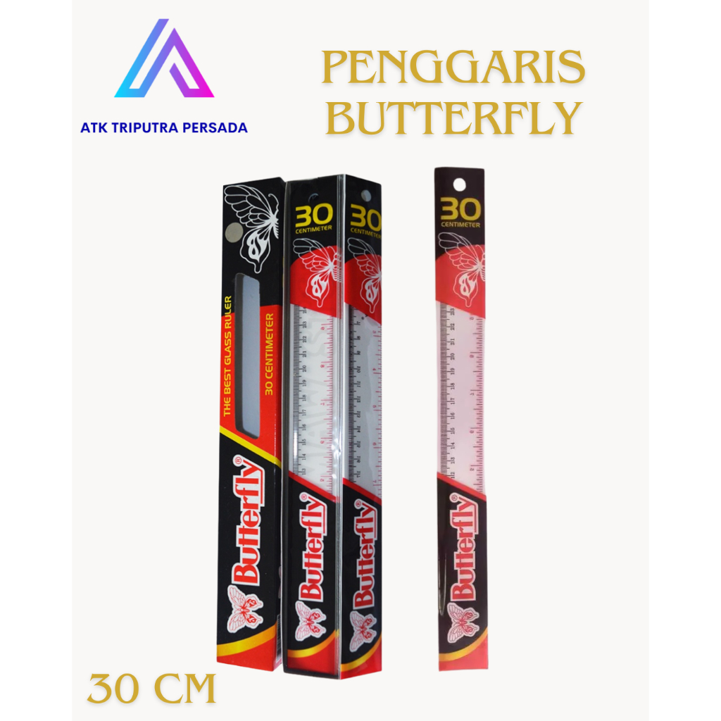 

Penggaris Butterfly 30cm - Skala Jelas & Tahan Lama