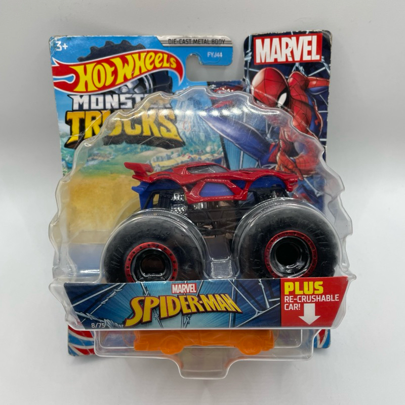 Hot Wheels Monster Trucks Spider-Man Marvel Avengers Superhero Super Hero Spiderman Skala 64 Truck H