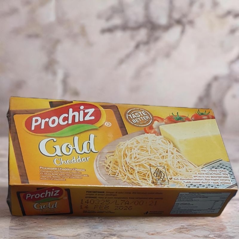 

PROCHIZ Keju Cheddar Gold 1Pcs [SATUAN] / Keju Prociz 160gram