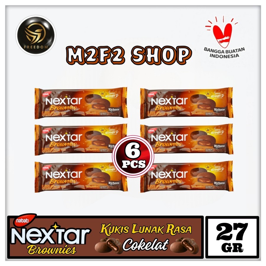 

Nabati Nextar Brownies Richoco | Biskuit Kukis Lapis Cokelat - 27 gr (Kemasan 6 Pcs)