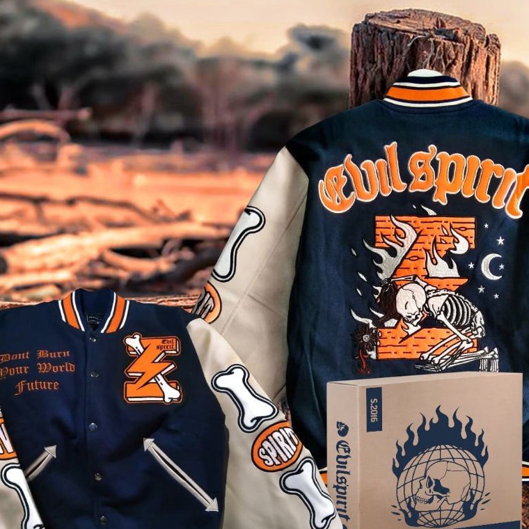 55SIAP KIRIM EVILSPIRIT VARSITY JACKET  VARSITY CLIMATE