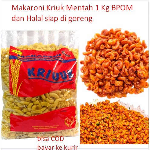 

Makaroni Kriuk Mentah 1 Kg BPOM dan Halal siap di goreng