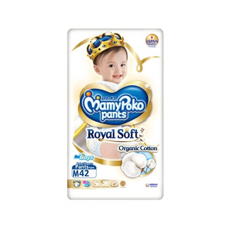 Popok Pampers MamyPoko Pants Royal Soft For Boys - M 42 - Popok Celana - RBS