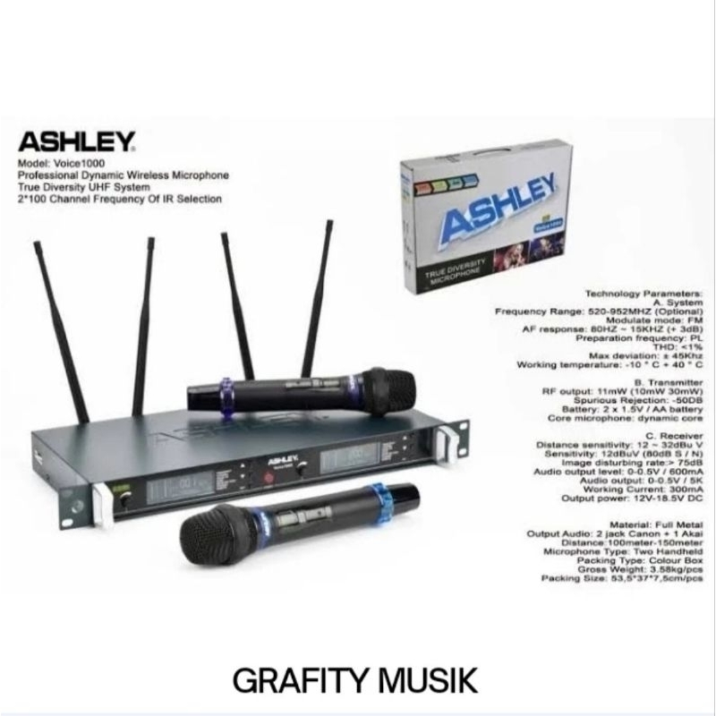 Mic Wireless Ashley Voice-1000 Voice 1000 Original