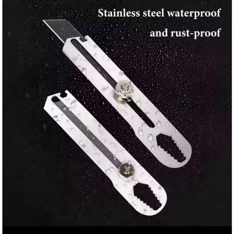 

Cutter Besi Stainless Steel 9in1 9 In 1 Pisau Cutter Pemotong Serbaguna Anti Karat Pembuka Tutup Botol Baut Skrup Penggaris 10 Cm Ukur