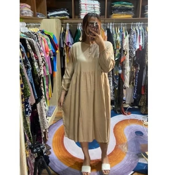 Daster lengan panjang Azana rayon  polos adem
