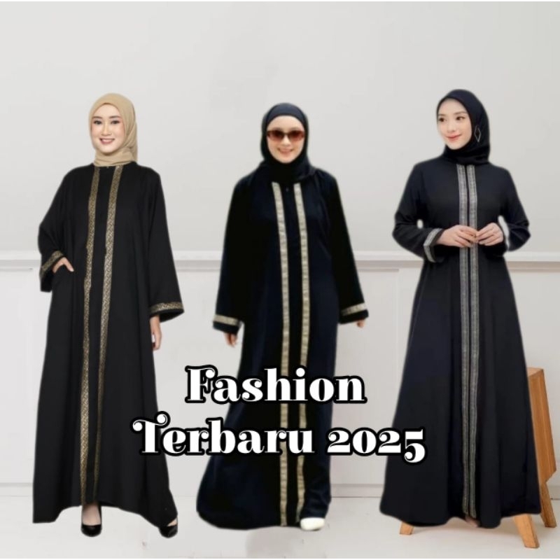 Gamis abaya turkey/Gamis Hitam Dress arab Saudi motif varian Renda FF Bordir premium/Abaya Saudi dub