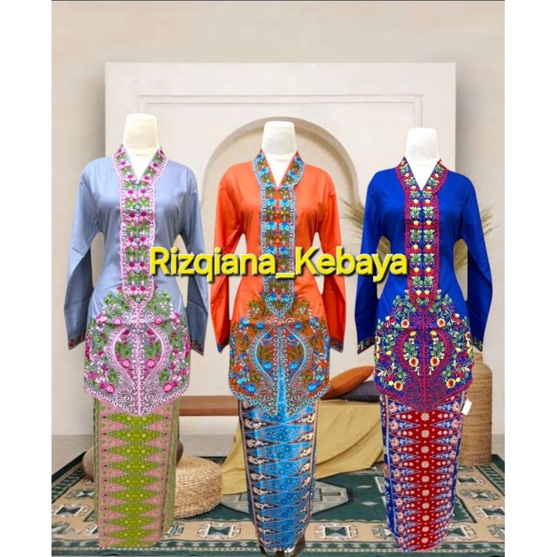 SETELAN KEBAYA ENCIM MODERN // KEBAYA ENCIM BORDIR MANUAL BAHAN KATUN TOYOBO LENGAN PANJANG // KEBAY