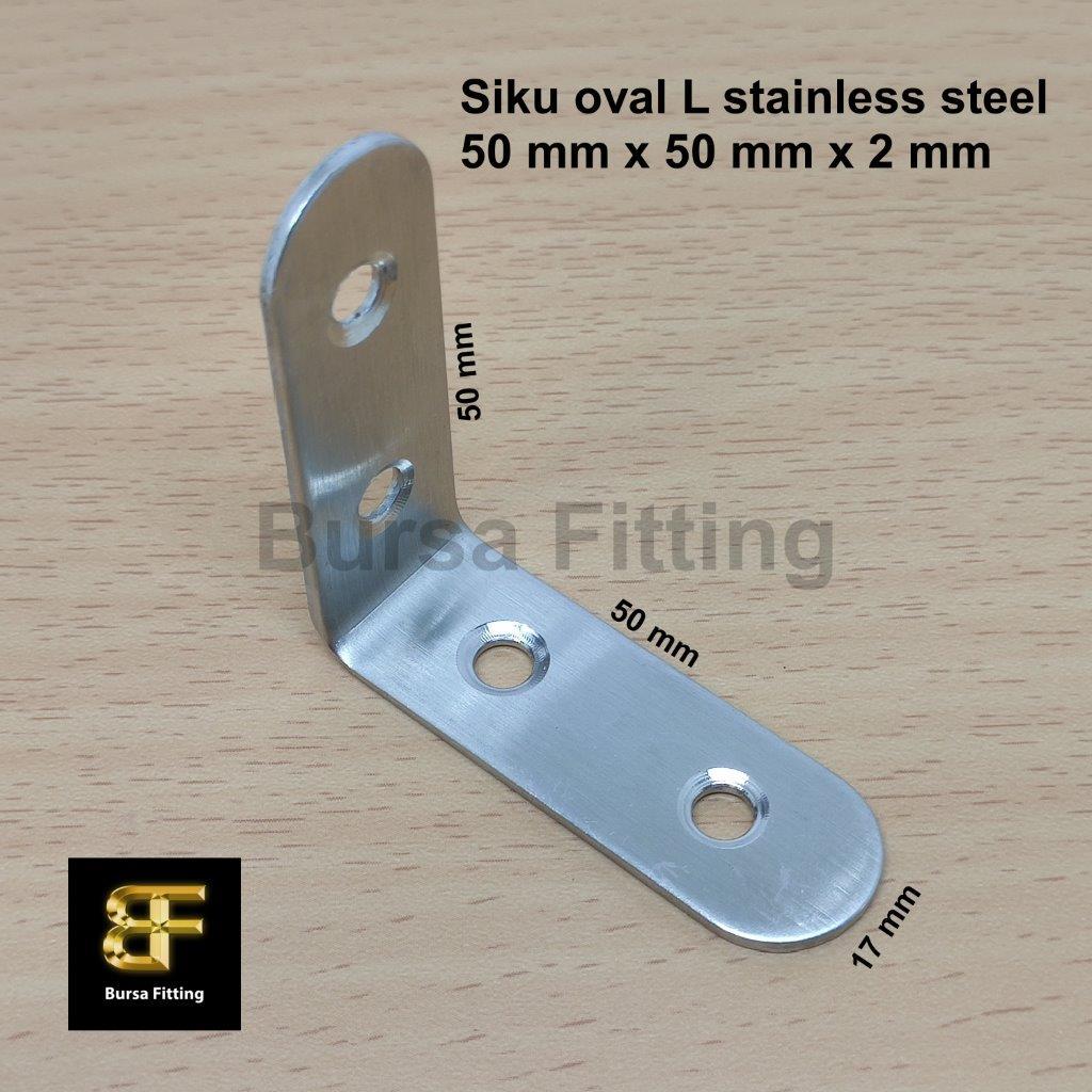 Siku stainless L 50 x 50 x 2 mm / plat siku penyangga stainless / plat siku L stainless steel / siku