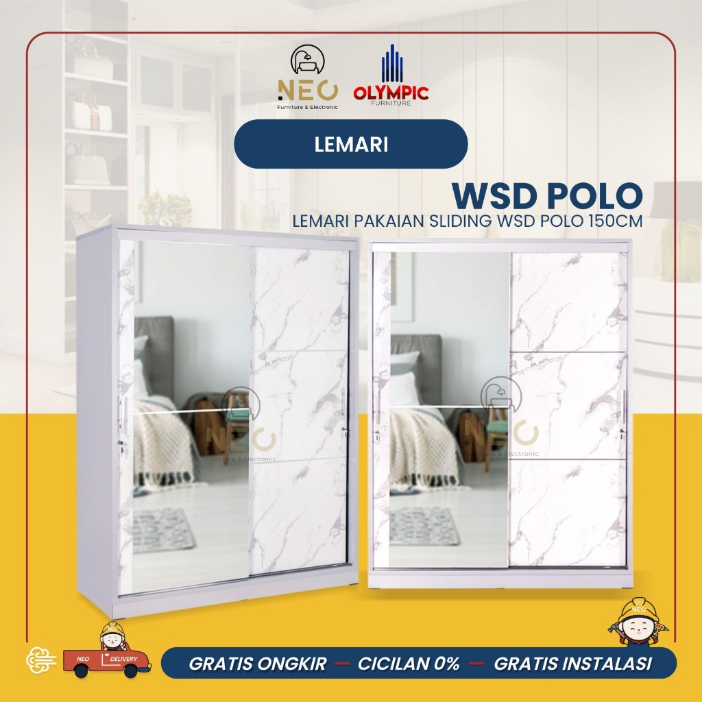 NEO - LEMARI PAKAIAN SLIDING WSD POLO 150CM PONTIANAK