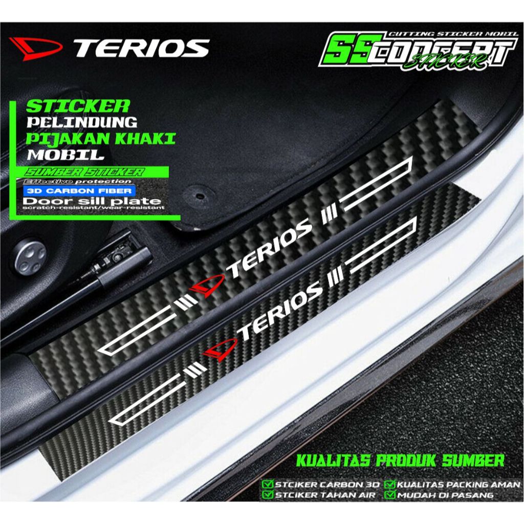 NEW 9 pcs Sticker Pelindung Sill Plate / Stiker Pelindung Pijakan Lantai Pintu Mobil daihatsu terios