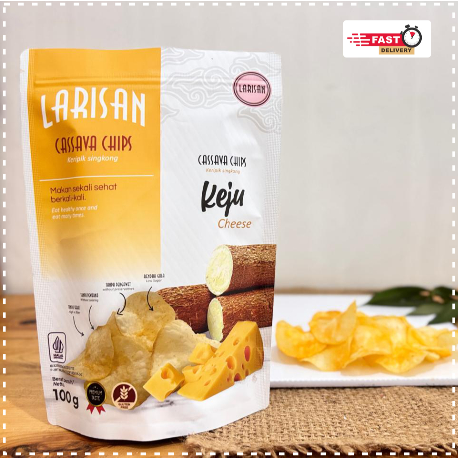 

Larisan Keripik Singkong Keju | Cassava Chips Cheese 100g | Camilan Renyah Gurih & Tanpa Pengawet