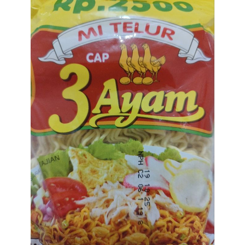 

Mie Telur Cap 3 Ayam Mie Kering 120 Gram