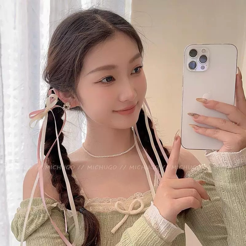 SHARON - Ikat Rambut Pita Rambut Wanita Aksesoris Rambut Fashion Korea Pita Panjang