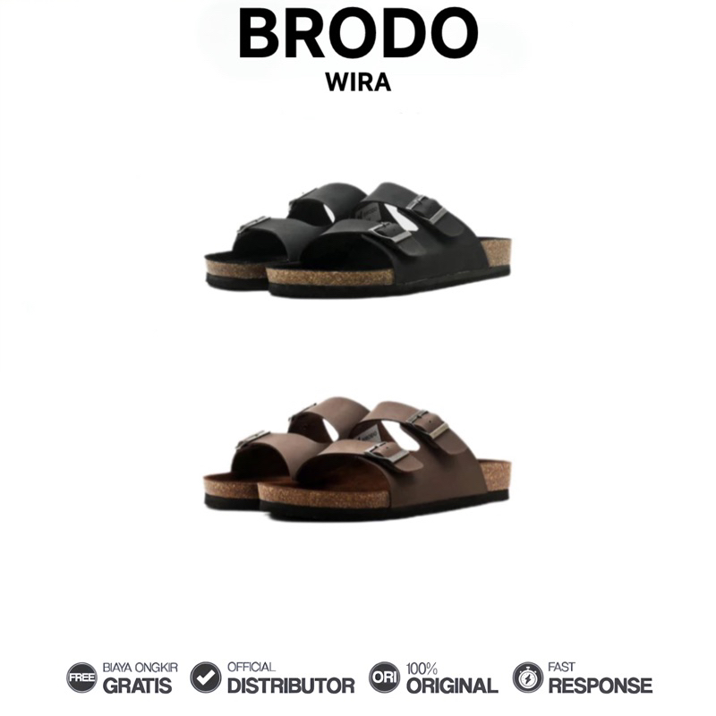 Brodo Wira Sandal Pria Wanita Casual Harian Nyaman Unisex Fashion Original 100%