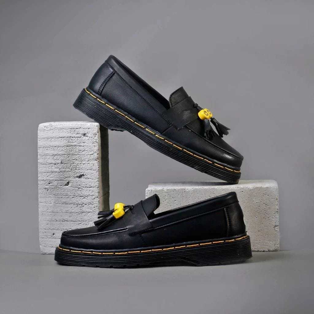 Sepatu Formal Pria Loafers Smile | Sepatu Loafers Sekolah Kuliah Kulit Hitam Pria