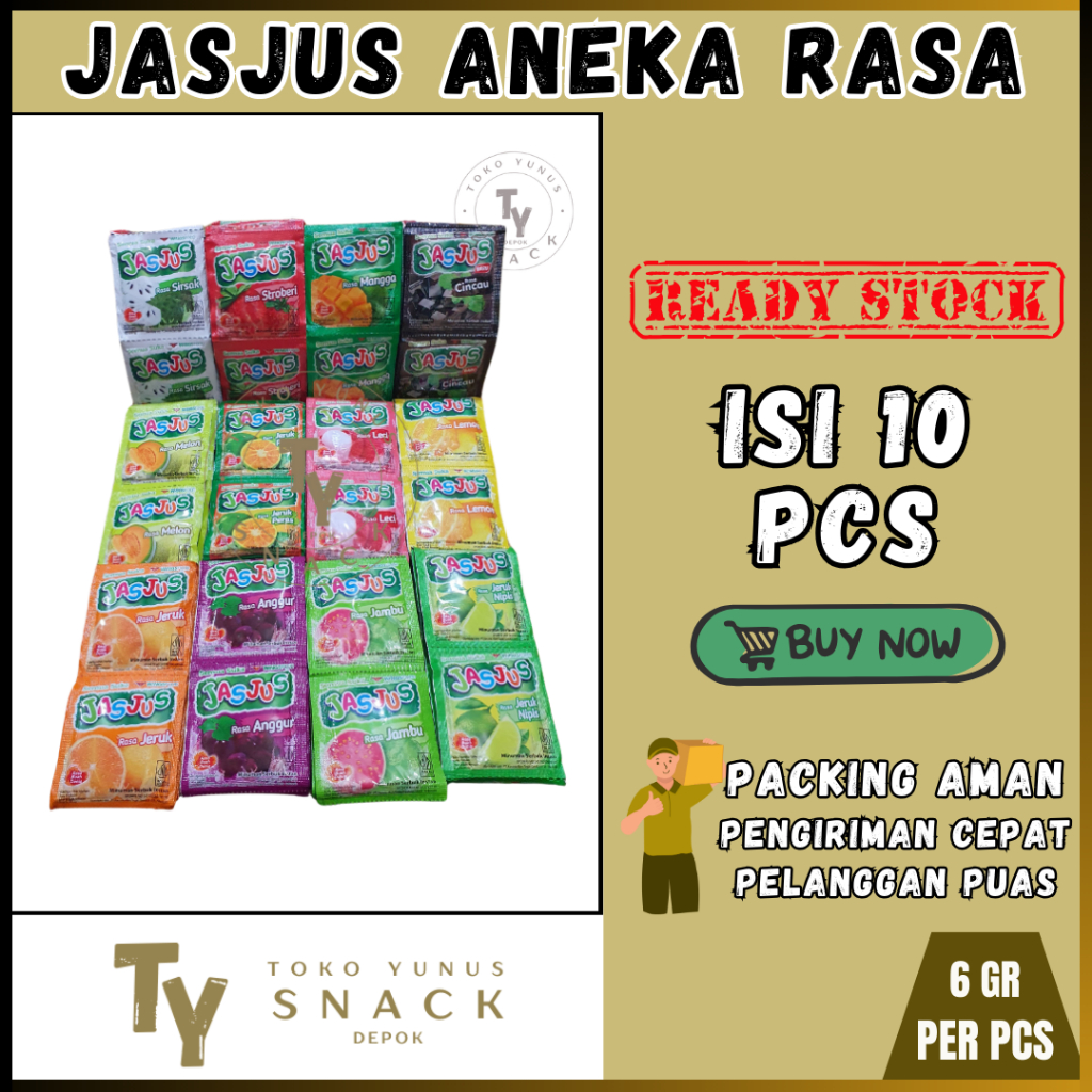 

JASJUS MINUMAN SERBUK ANEKA RASA RENCENG ISI 10PCS @6GR