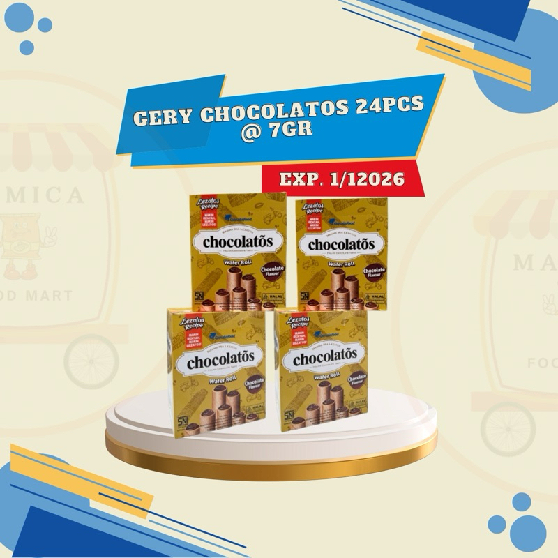 

GERY CHOCOLATOS WAFER ROLL BOX 24 PCS @ 7GR | EXP JAN 2026