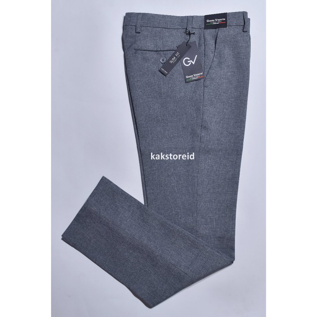 GIANNI VISENTIN Celana Kerja Formal Celana Bahan Abu Grey Slimfit GKS 56 #CelanaMurahBanget