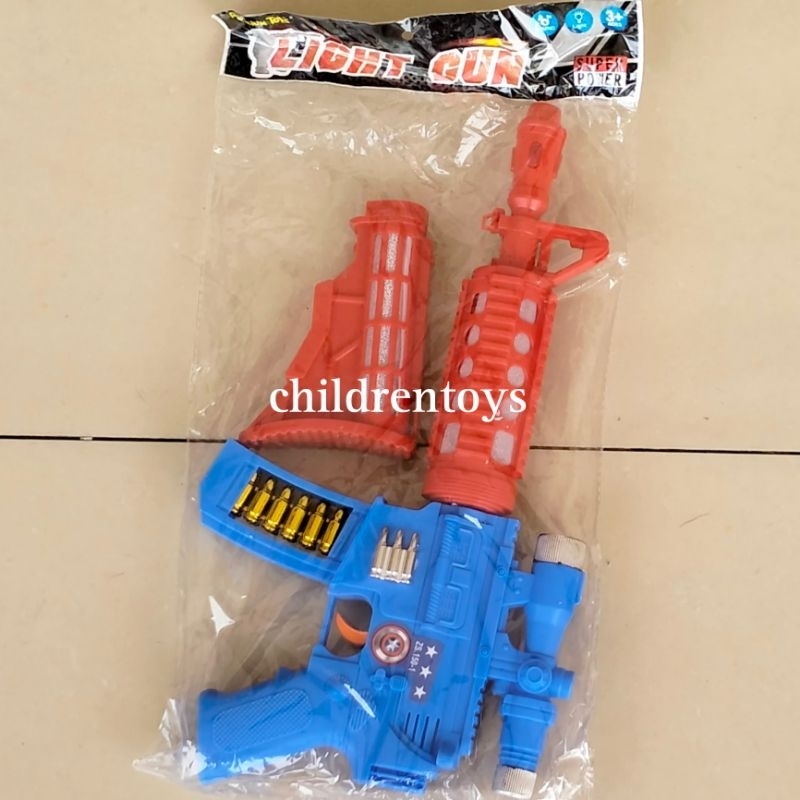 Mainan Tembak Baterai Lampu Music ZS 150-1/Tembak BO Avengers / Mainan Pistol Baterai