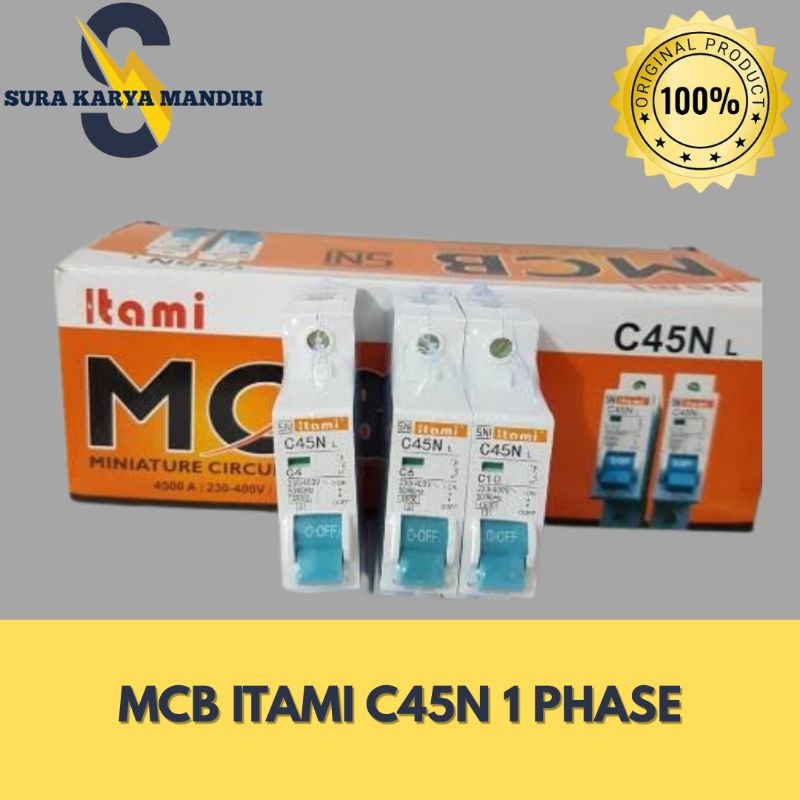 MCB ITAMI 1 PHASE/MCB LISTRIK MERK ITAMI SNI 2A/4A/6A/10A/16A/20A