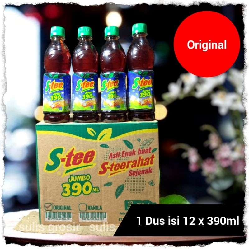 

S-tee Botol PET 390 ml Original 1 Dus Isi 12 pcs