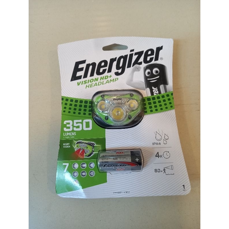 Senter Kepala Energizer 350 Lumens - Energizer Headlamp 350 Lumen Bonus AAA Bateries