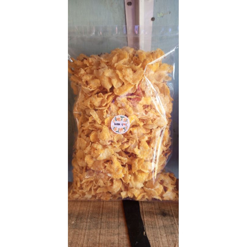 

Emping jagung geprek gurih