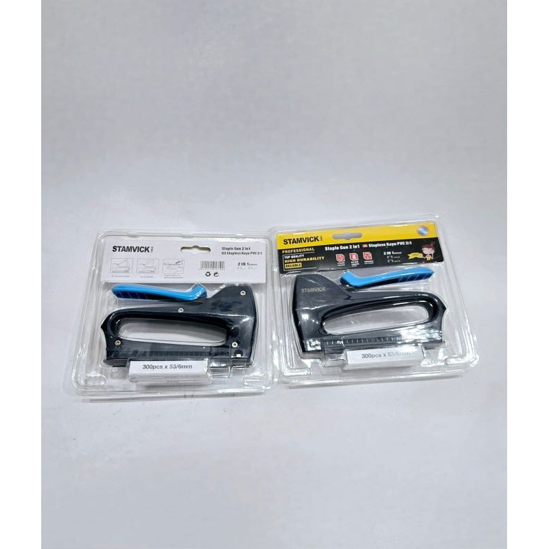 

NEW STAMVICK Staples Tembak / Stapless Gun 2 in 1 / Staples Jok Tembak Hekter 13/4-8mm / 53/4-8mm STAMVICK
