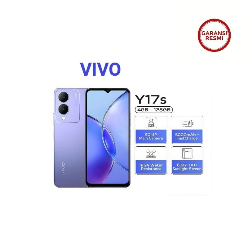 HP VIVO Y17S 4/128 GB - VIVO Y17 S RAM 4GB ROM 128GB GARANSI RESMI