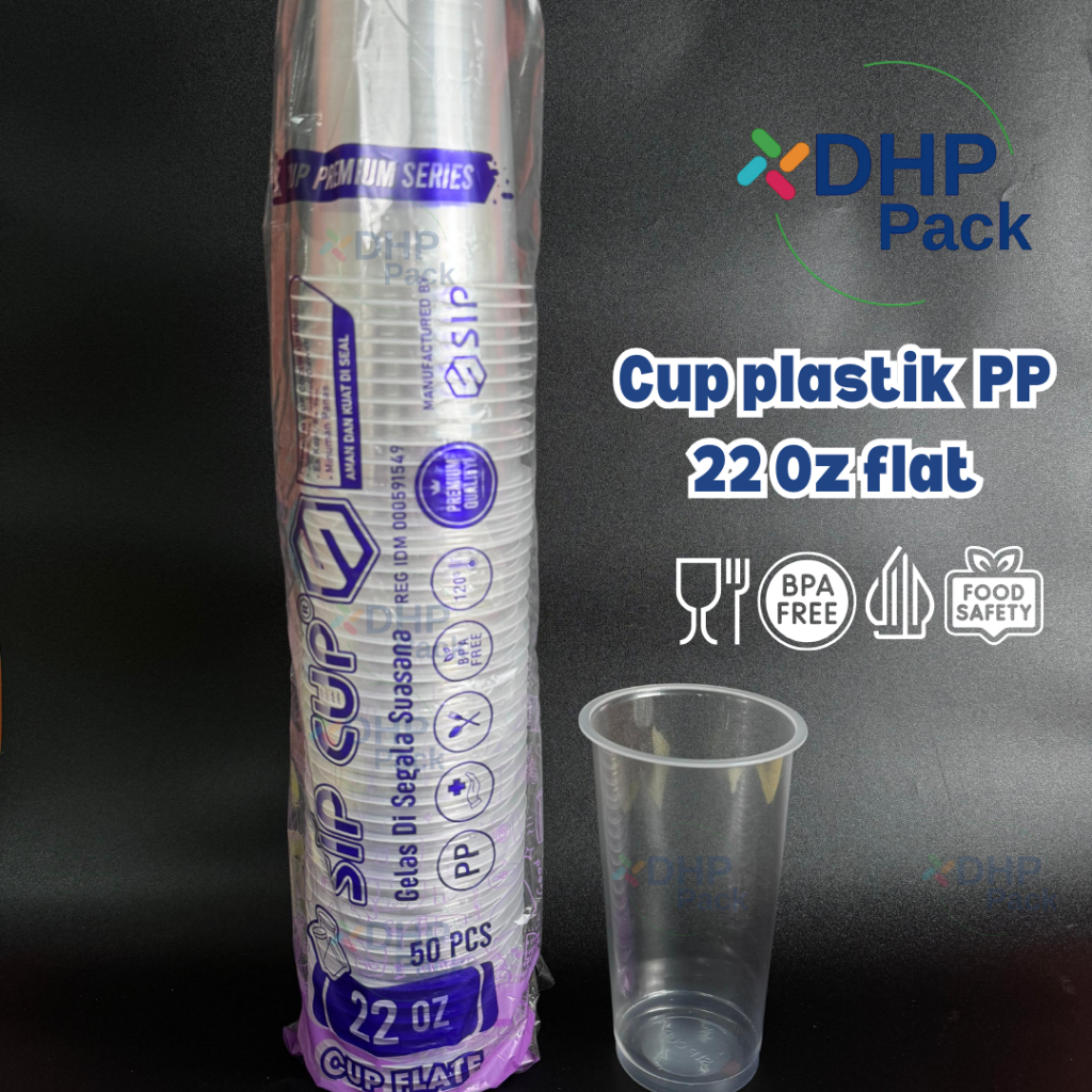 Cup Plastik PP 22 oz flat dan oval Gelas Bening Tebal Gelas Pop Ice Murah Berkualitas