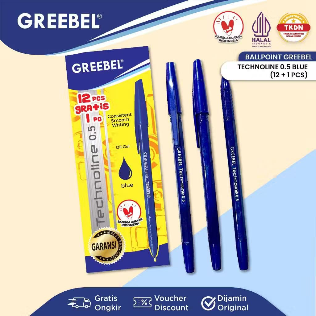 

Pulpen Ballpen Technoline 0.5 BIRU / Pulpen BIRU / Pen BIRU / Pulpen 0.5 / Pen 0.5 / Pena gel / bolpen / bolpoin