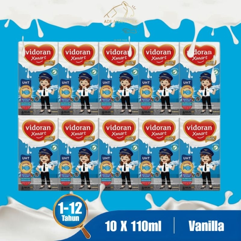 

Vidoran Xmart UHT 110ml Rasa Vanila (10Pcs)