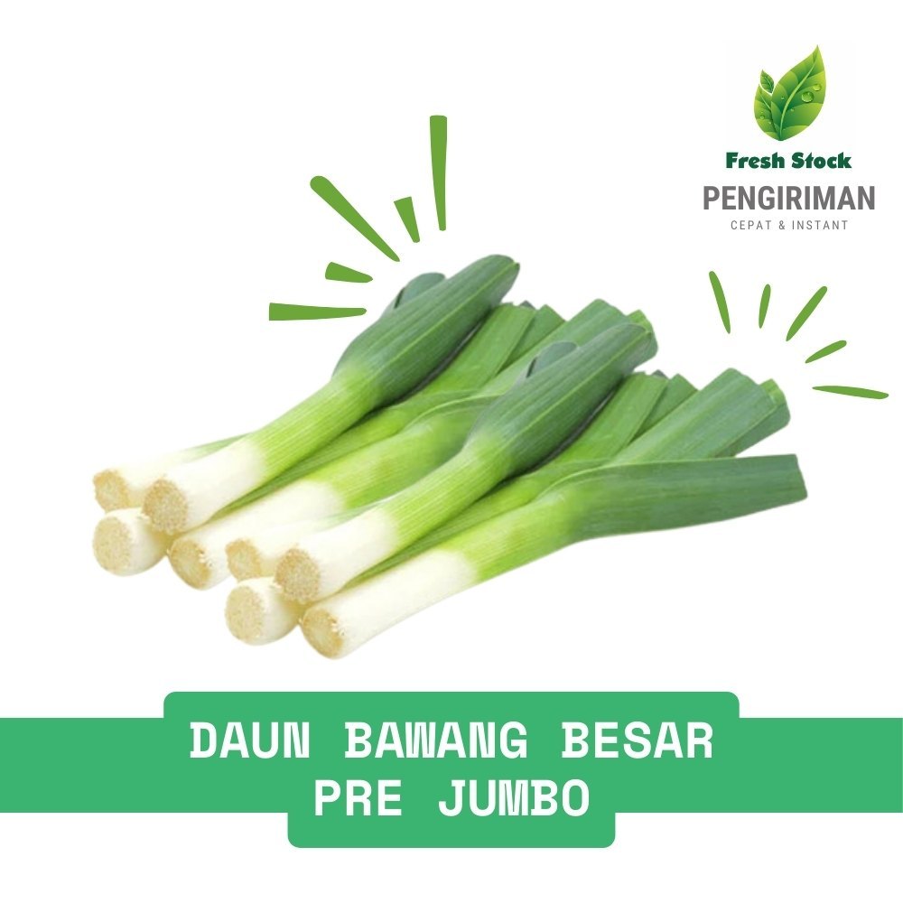 

Daun Prei / Pre / Daun Bawang / Spring Onion ( Ukuran Besar / Jumbo ) FreshStock