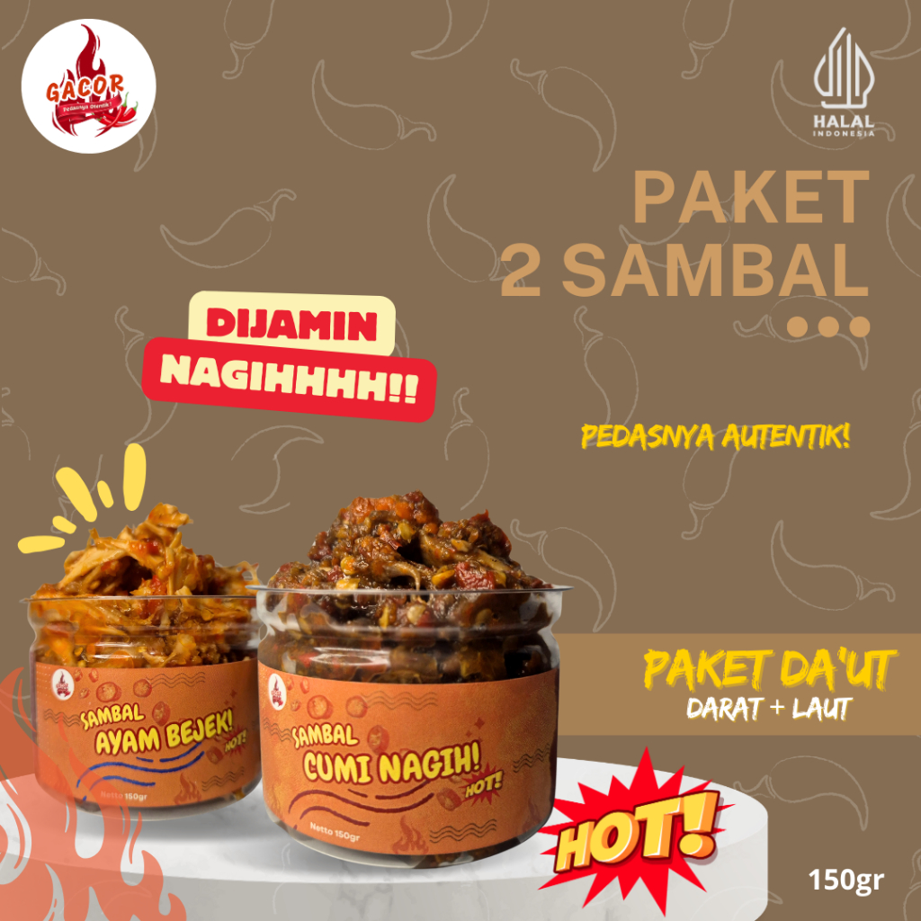 

PAKET 2 SAMBAL - SAMBAL AYAM BEJEK DAN CUMI 150grx2
