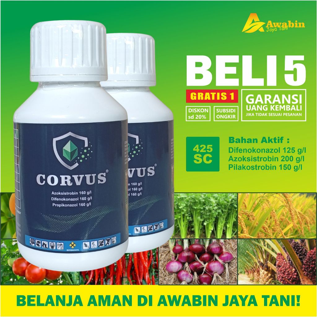 CORVUS 480 SC 100ML – FUNGISIDA SISTEMIK AZOKSISTROBIN DIFENOKONAZOL PIRAKLOSTROBIN