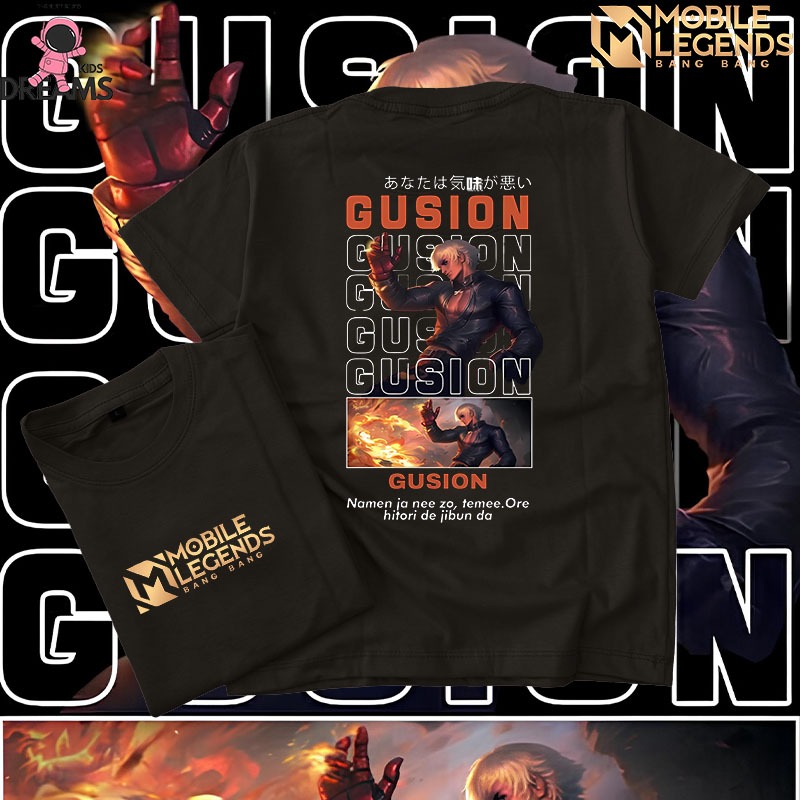Kaos Anak Mobile Legends Gusion KOF Mlbb Mobile Legeds Untuk Usia 1-12 Tahun Unisex Pria Dan Wanita