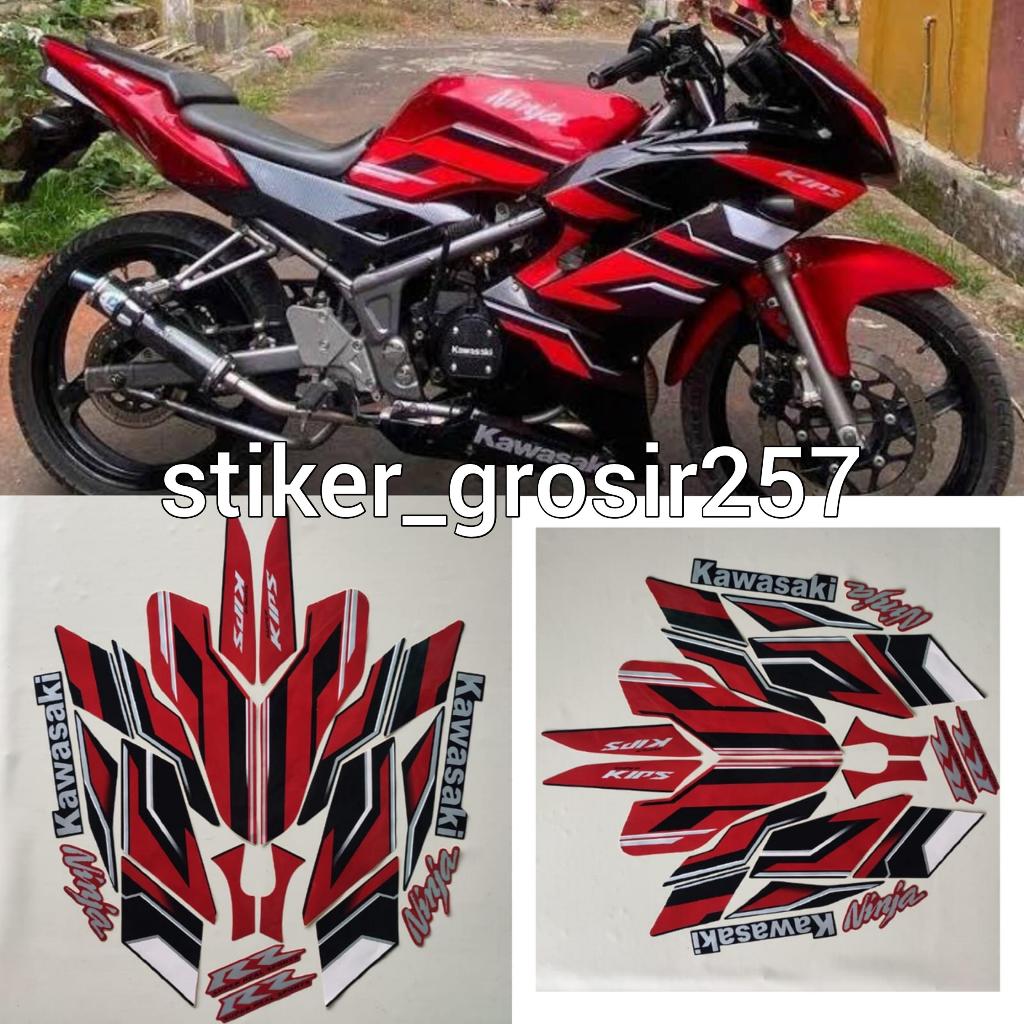 STIKER STRIPING LIS BODY MOTOR KAWASAKI NINJA RR SE 2015 MERAH