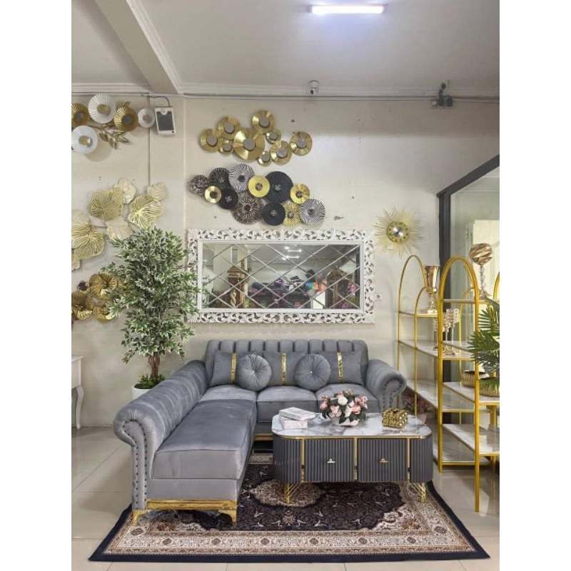 Sofa Sudut Chesterfield minimalis