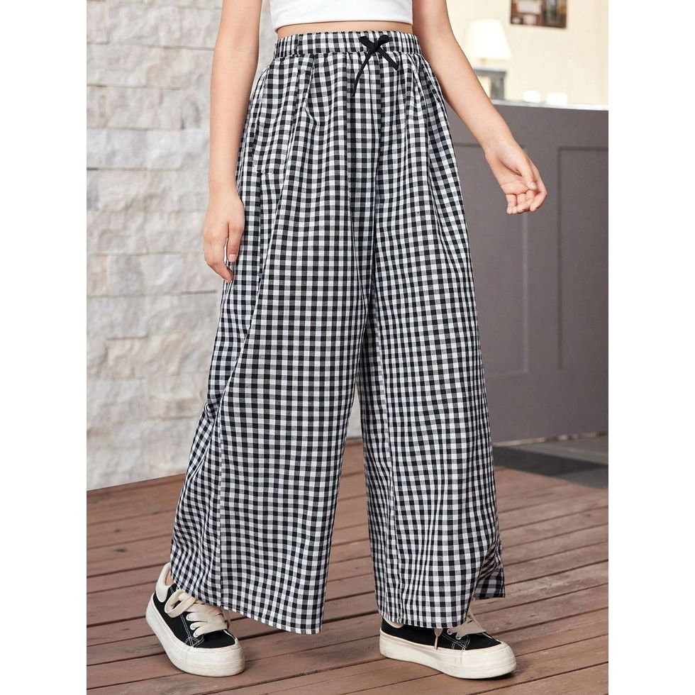 CELANA KULOT ANAK PEREMPUN KOREA SIMPEL KEKINIAN MOTIF KOTAK-KOTAK OOTD FASHION KIDS