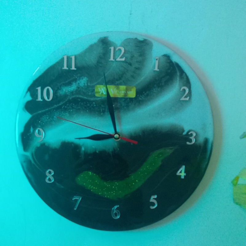 Jam Dinding Resin Art Kado Ultah Resin Clock Kado Jam Estetik Modern Mewah
