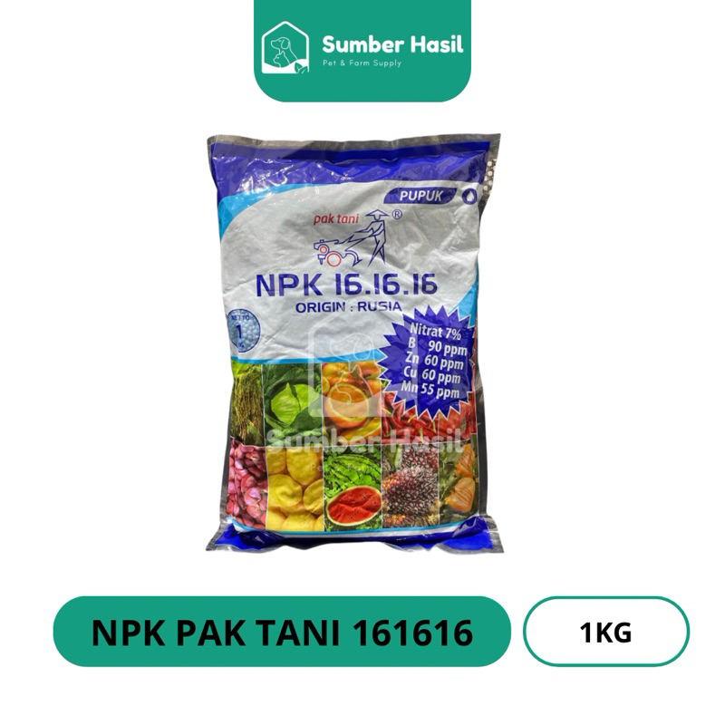 PUPUK PAK TANI NPK BIRU 16 16 16 KEMASAN 1KG NPK PAK TANI ORIGIN RUSIA ORIGINAL