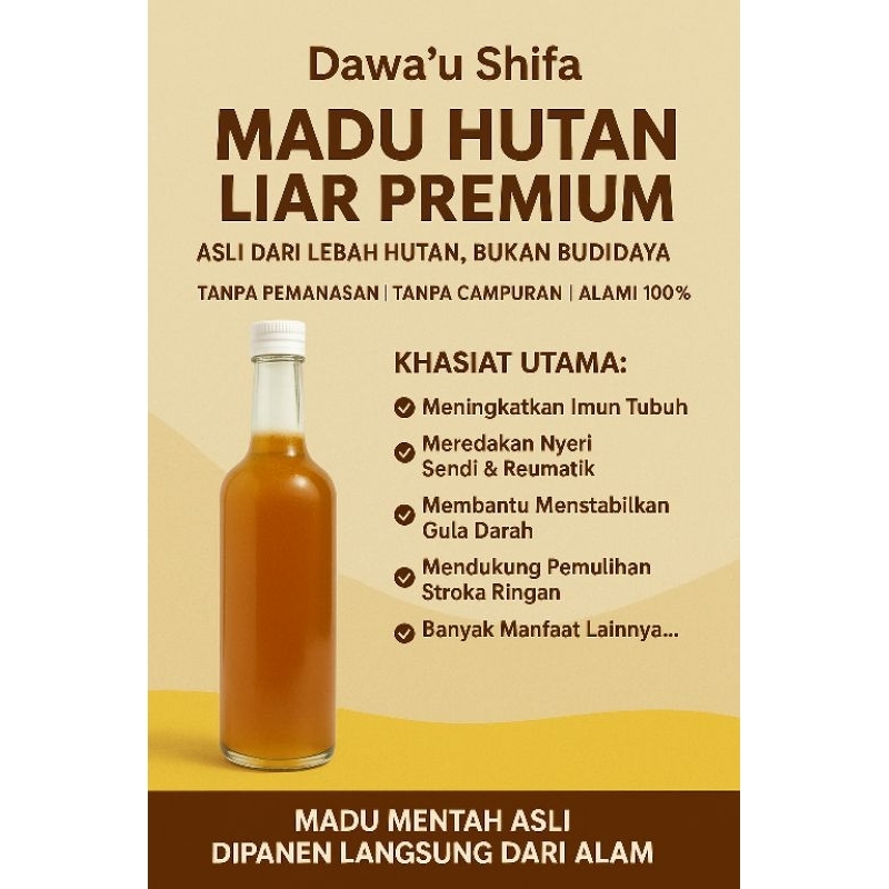 

MADU HUTAN~madu hutan murni~madu lebah liar 100% tanpa campuran~200ml