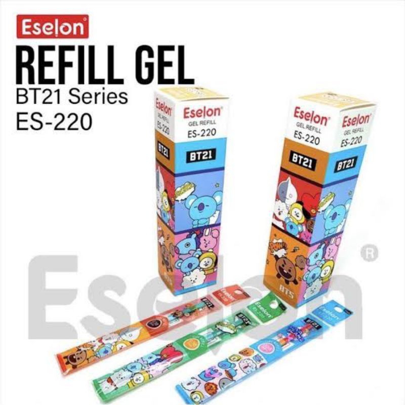 

ESELON Refill Isi Ulang Pulpen Gel Tinta Hitam Karakter Fancy BT21