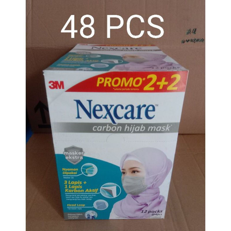 Masker Nexcare Carbon Hijab Rejuvenate isi 48 pcs (PROMO)
