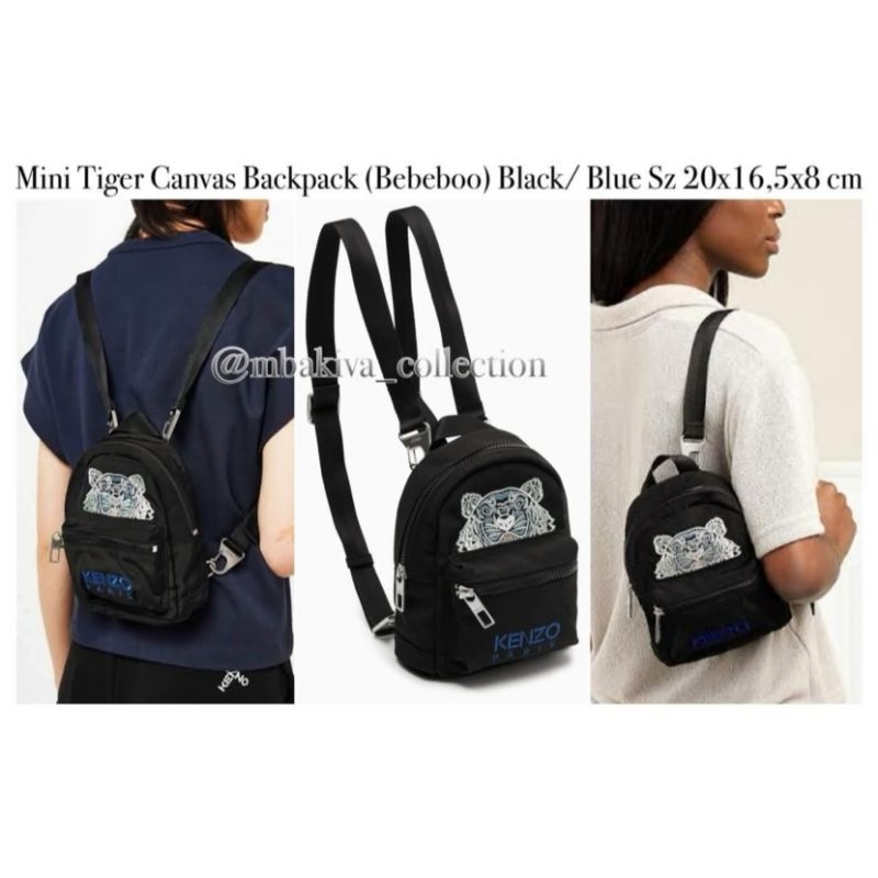 KNZ Mini Tgr Canvas Backpack (Bebeboo) Black/ Blue